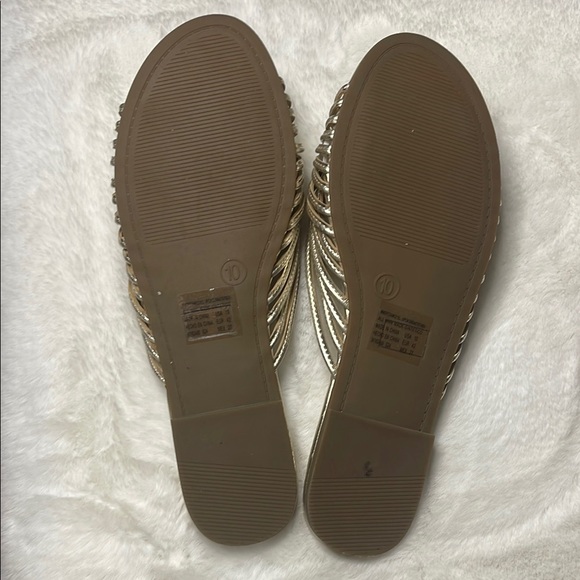 Scoop- Braided Gold Slide Sandals- size 10 - Picture 4 of 8